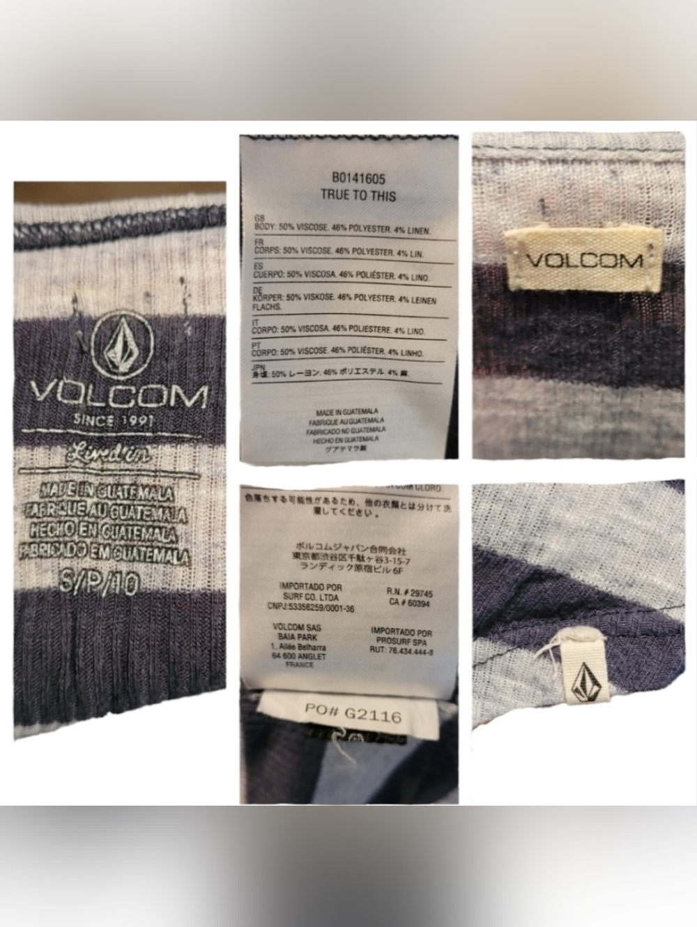 Volcom Lived In Rib Tank Top Sz S - Picture 9 of 10
